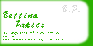 bettina papics business card